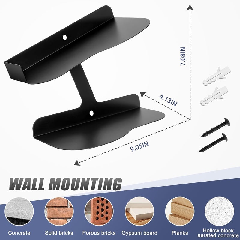 HANDSONIC 2 Pcs Floating Shoe Display Shelves, H-Type Sturdy Levitating Wall Shelf, Sneaker Holders for Shoe Collectors & Advertising Exhibition - Image 3